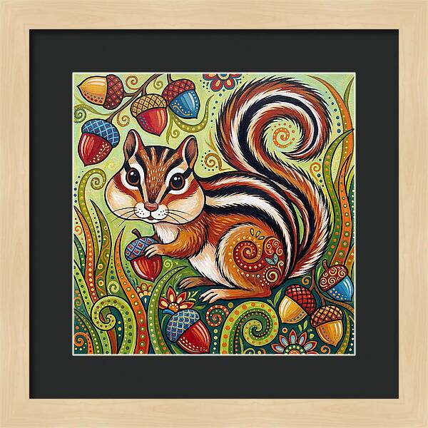 Chipmunk In A Colorful Garden