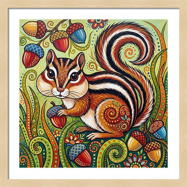 Chipmunk In A Colorful Garden