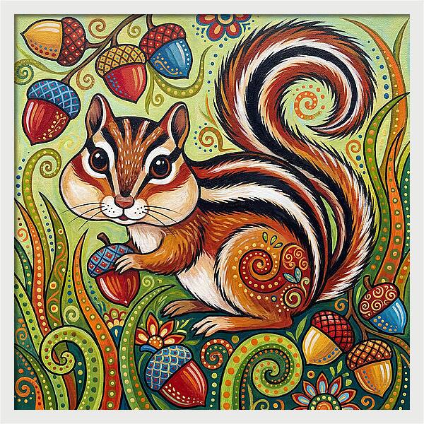 Chipmunk In A Colorful Garden