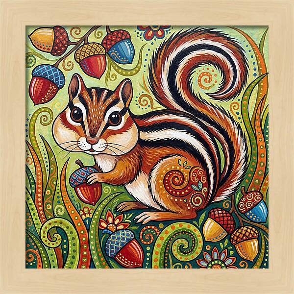 Chipmunk In A Colorful Garden
