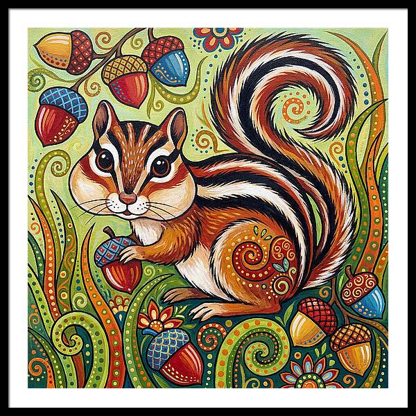 Chipmunk In A Colorful Garden