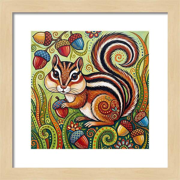 Chipmunk In A Colorful Garden