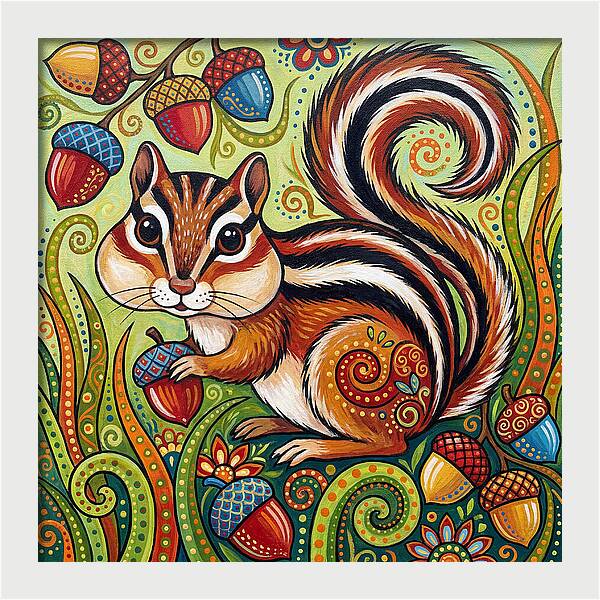 Chipmunk In A Colorful Garden