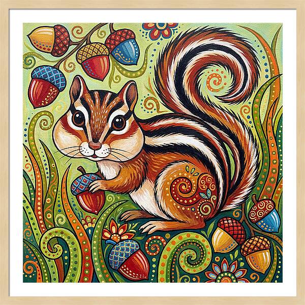 Chipmunk In A Colorful Garden