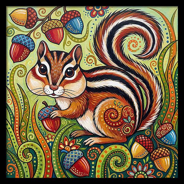 Chipmunk In A Colorful Garden