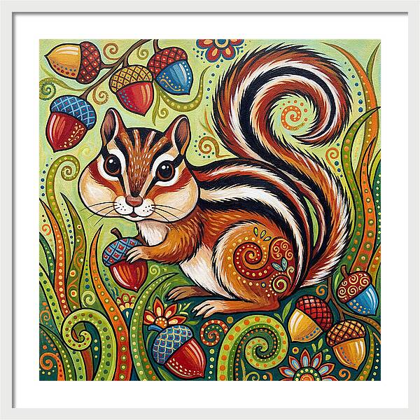Chipmunk In A Colorful Garden