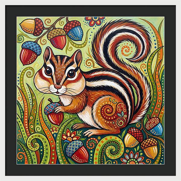 Chipmunk In A Colorful Garden