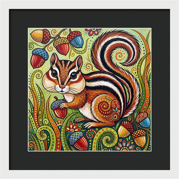 Chipmunk In A Colorful Garden