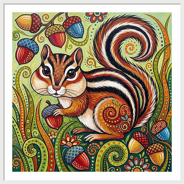 Chipmunk In A Colorful Garden