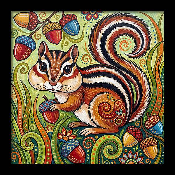 Chipmunk In A Colorful Garden