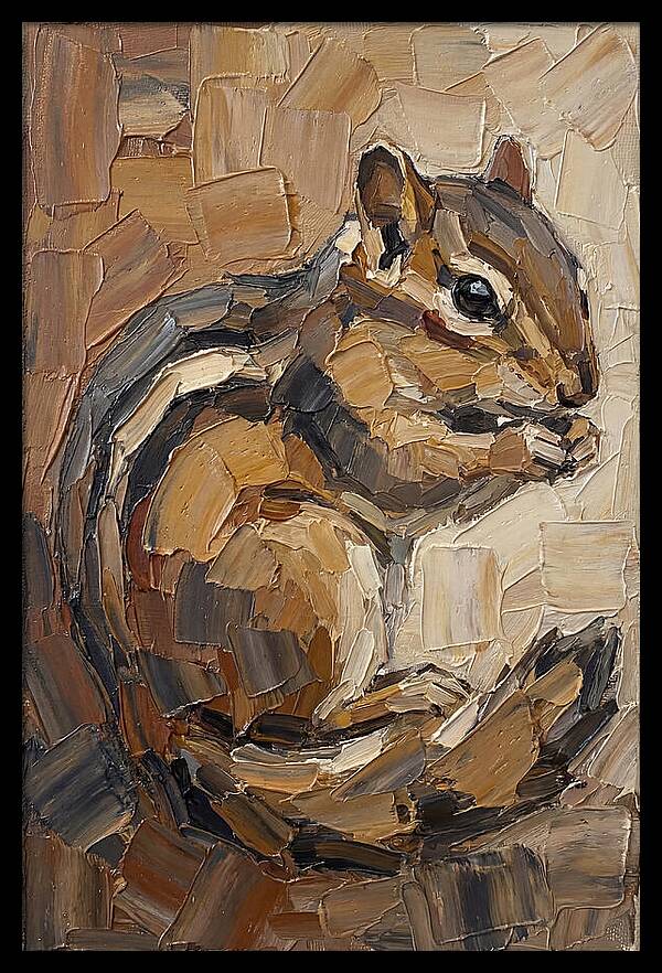 Chipmunk In Palette Knife Style