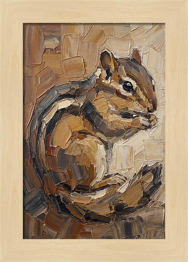 Chipmunk In Palette Knife Style