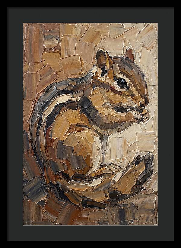 Chipmunk In Palette Knife Style