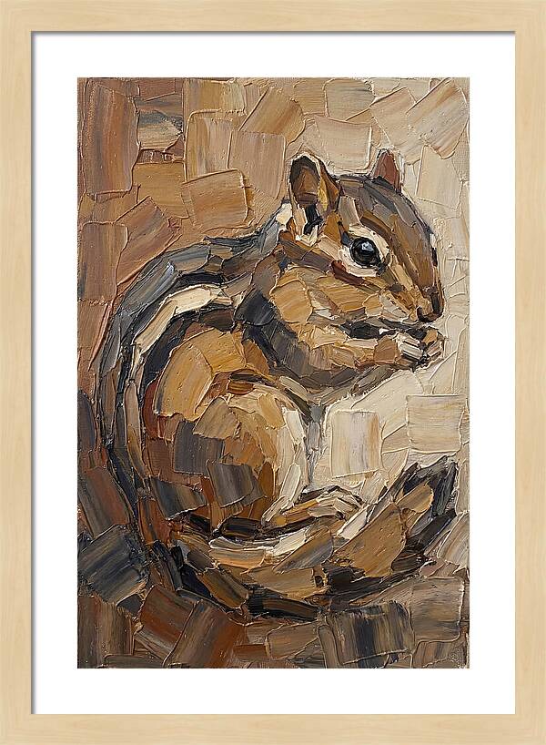 Chipmunk In Palette Knife Style