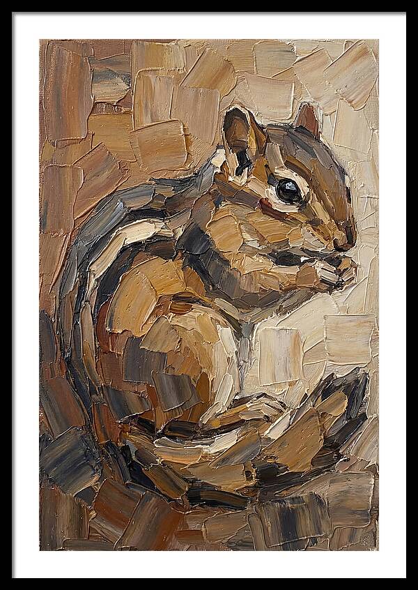 Chipmunk In Palette Knife Style
