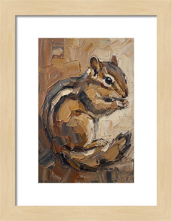 Chipmunk In Palette Knife Style