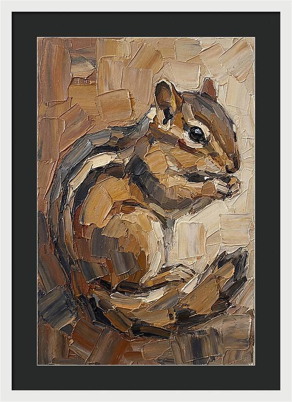 Chipmunk In Palette Knife Style