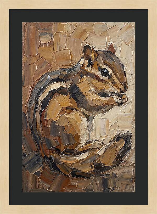 Chipmunk In Palette Knife Style