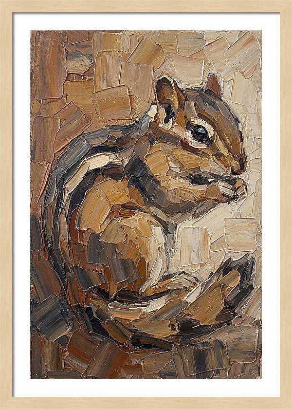 Chipmunk In Palette Knife Style