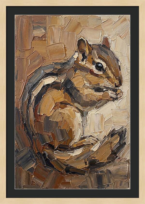 Chipmunk In Palette Knife Style