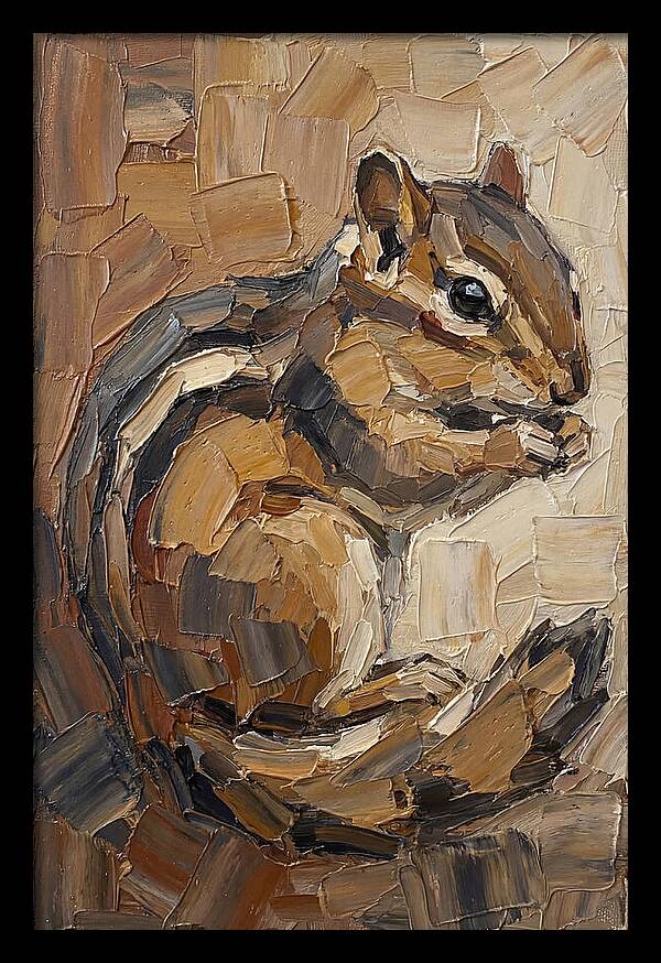 Chipmunk In Palette Knife Style