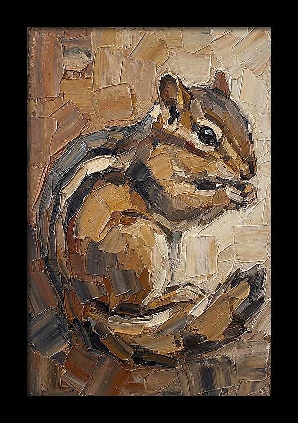 Chipmunk In Palette Knife Style