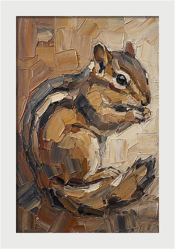 Chipmunk In Palette Knife Style
