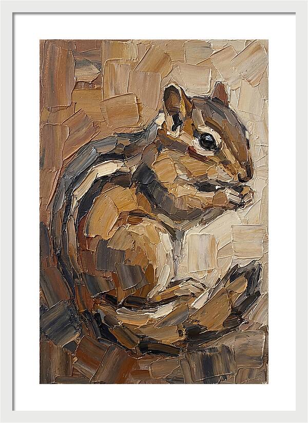 Chipmunk In Palette Knife Style