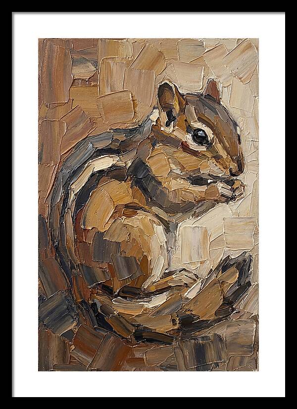 Chipmunk In Palette Knife Style