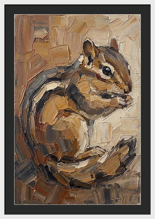 Chipmunk In Palette Knife Style