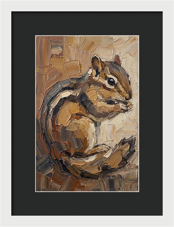 Chipmunk In Palette Knife Style