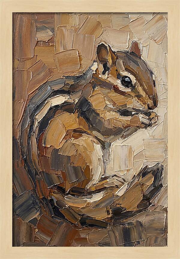 Chipmunk In Palette Knife Style