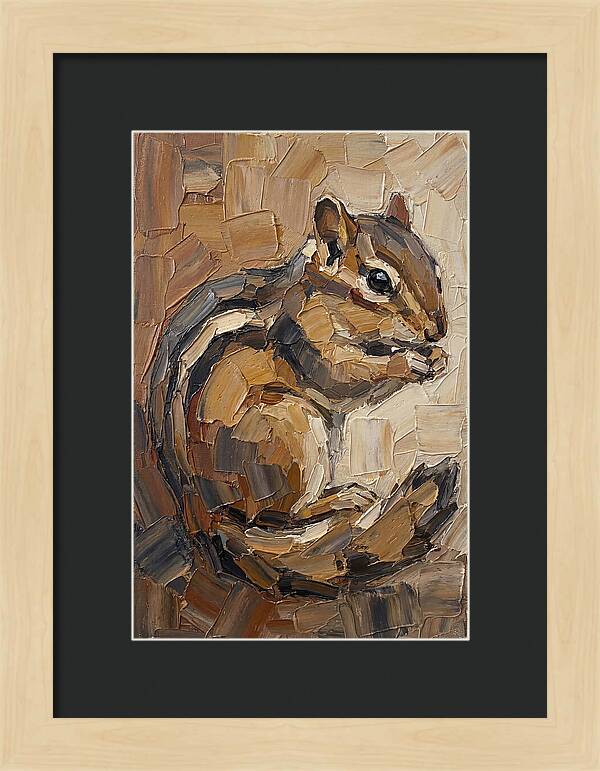 Chipmunk In Palette Knife Style