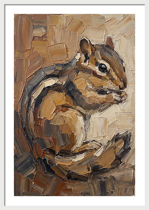 Chipmunk In Palette Knife Style