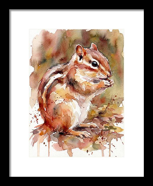 Chipmunk In Watercolor Splendor