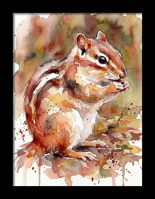 Chipmunk In Watercolor Splendor