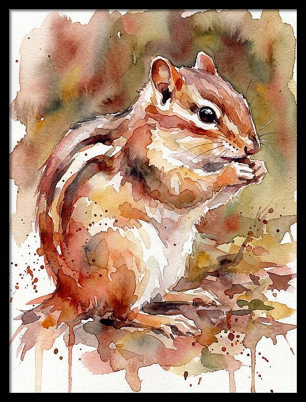Chipmunk In Watercolor Splendor