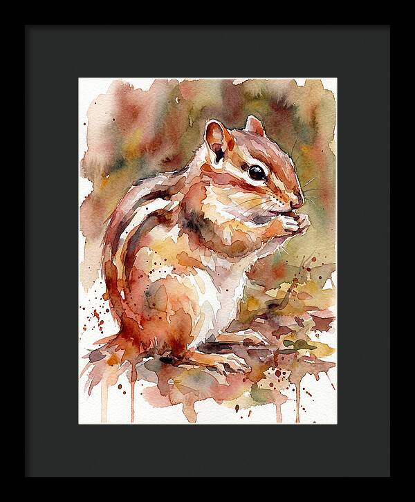 Chipmunk In Watercolor Splendor