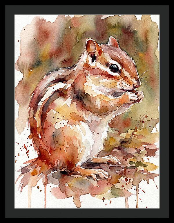 Chipmunk In Watercolor Splendor