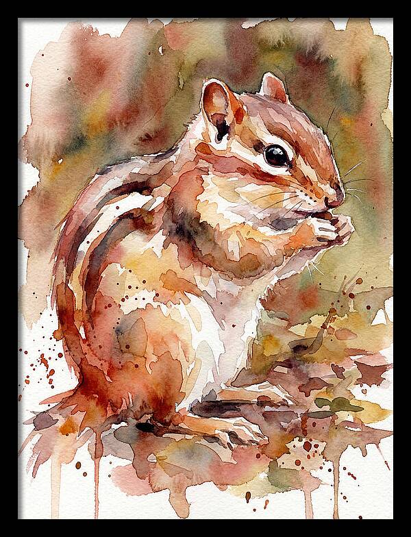 Chipmunk In Watercolor Splendor