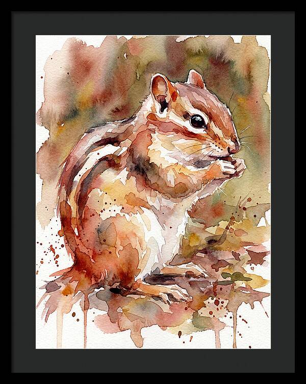 Chipmunk In Watercolor Splendor
