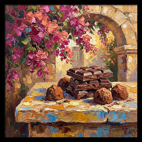 Chocolate Indulgence Under Bougainvillea