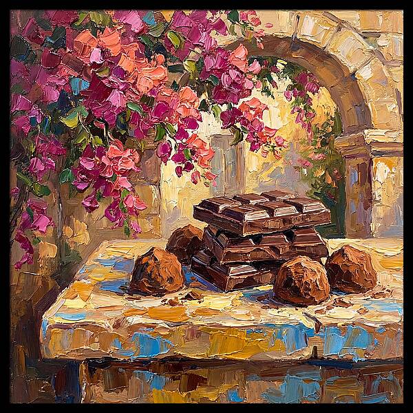 Chocolate Indulgence Under Bougainvillea