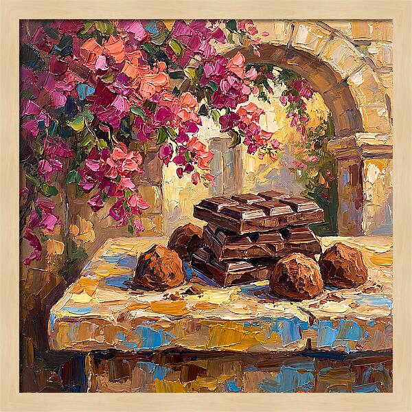 Chocolate Indulgence Under Bougainvillea