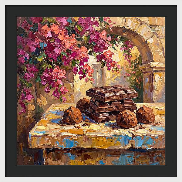 Chocolate Indulgence Under Bougainvillea