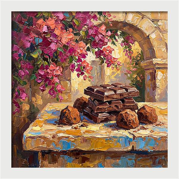 Chocolate Indulgence Under Bougainvillea