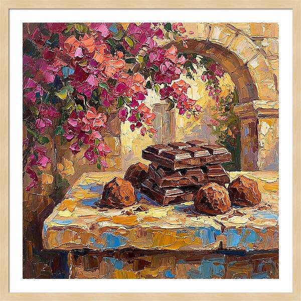 Chocolate Indulgence Under Bougainvillea
