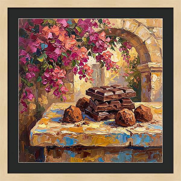Chocolate Indulgence Under Bougainvillea