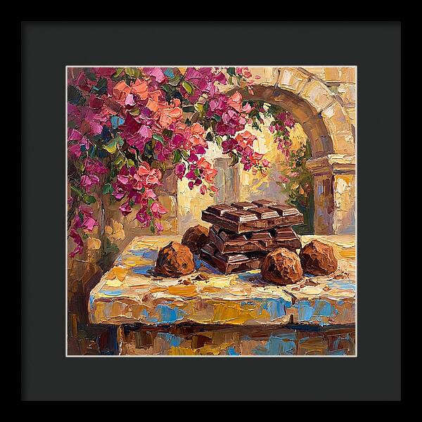 Chocolate Indulgence Under Bougainvillea