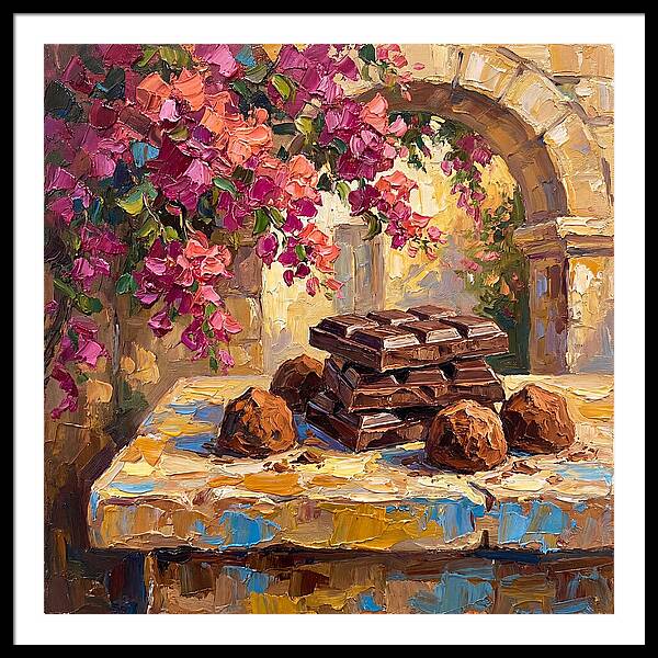 Chocolate Indulgence Under Bougainvillea